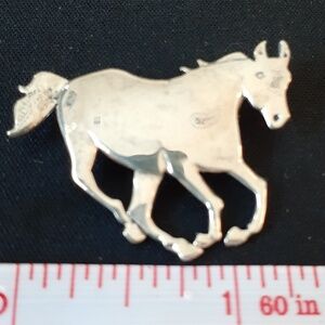 Ervin Hoskie Signed Navajo Southwestern Sterling Silver Mustang Pin
